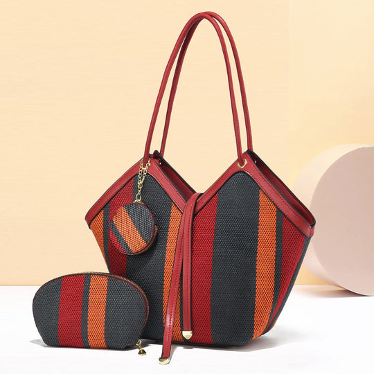 Damen vielseitige Tragetasche mit geometrischem Design und abnehmbaren Kosmetiktäschchen Nord Taschen