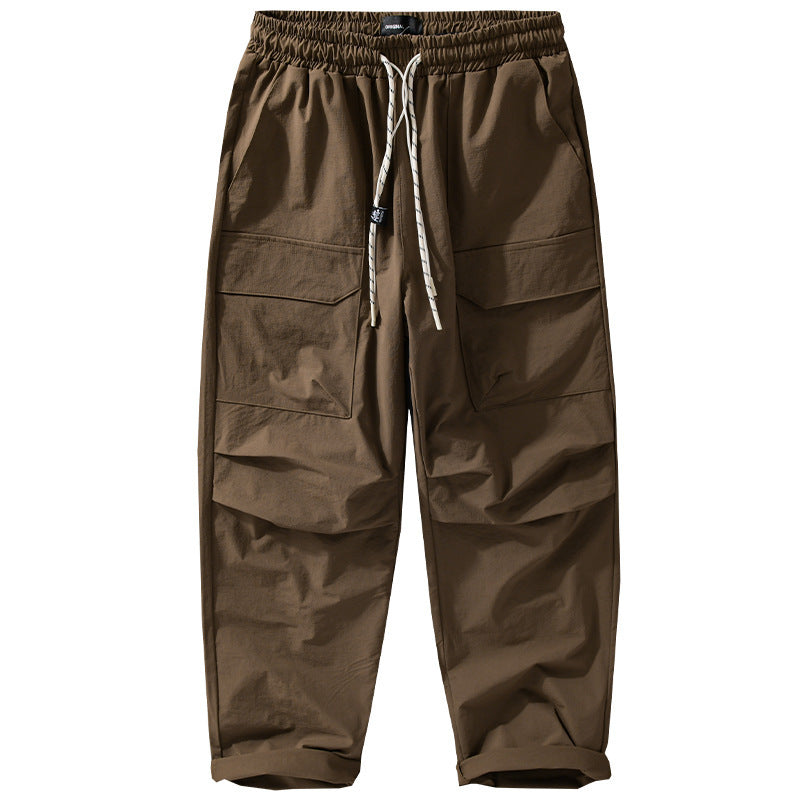 Herren Oversize-Cargohose aus leichtem Funktionsstoff mit Kordelzugbund und Mehrfachtaschen Nord Taschen