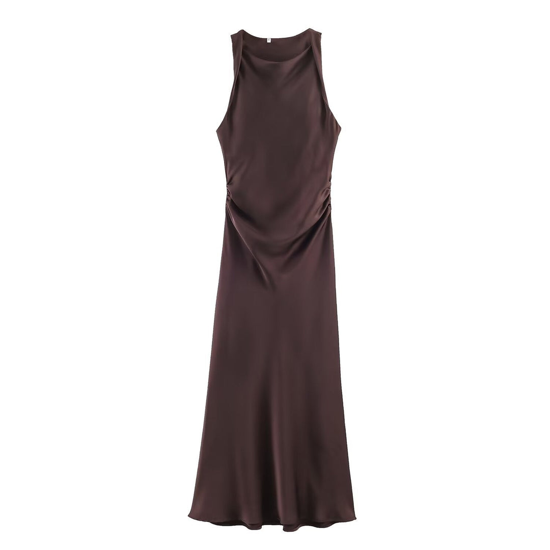 Damen elegantes Sommerkleid mit fließendem Schnitt und charmanten Rüschendetails