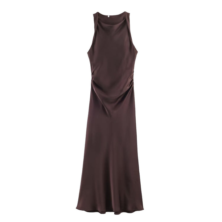 Damen elegantes Sommerkleid mit fließendem Schnitt und charmanten Rüschendetails