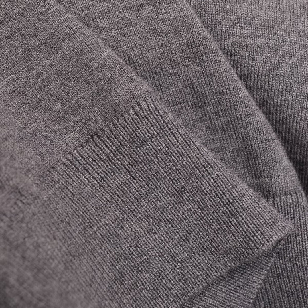 Damen Polokragen-Feinstrickpullover mit Knopfleiste und geripptem Saum Nord Taschen