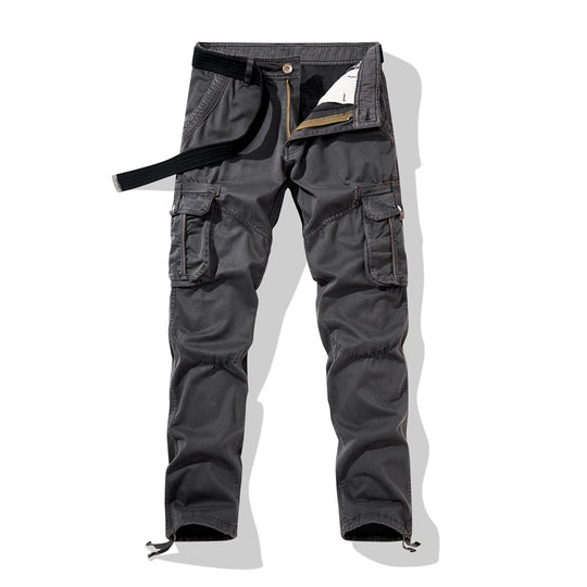 Herren Cargo-Arbeitshose mit verstärkten Knien, Multifachtaschen und Kordelbund Nord Taschen