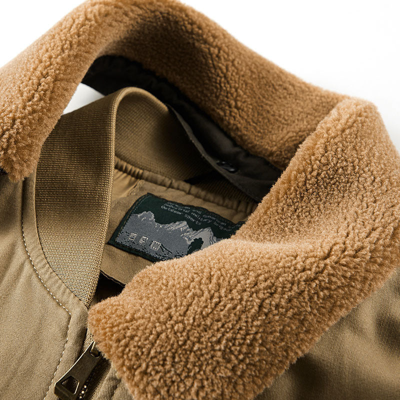 Herren Pilotenblouson mit gesteppter Thermo-Innenfüllung und Sherpa-Kragen Nord Taschen