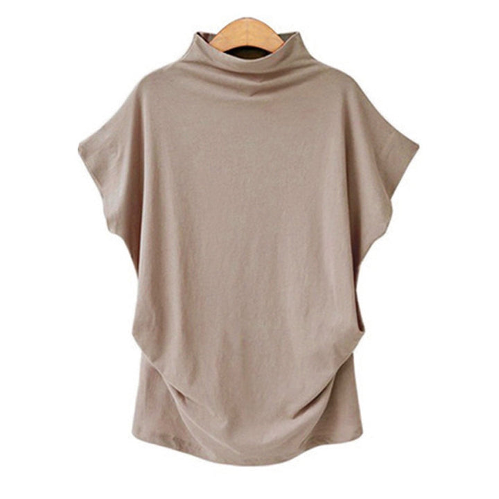 Damen Drapiertes Oversize-Top Stehkragen