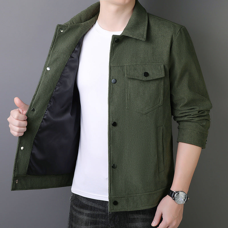 Herren Cordjacke im Truckerstil mit Druckknopfleiste Nord Taschen