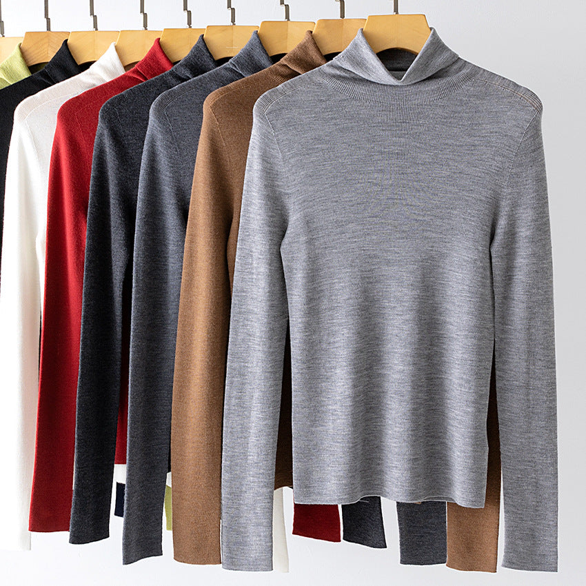Damen Leichter Feinstrick-Rollkragenpullover mit fließender Passform Nord Taschen