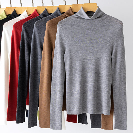 Damen Leichter Feinstrick-Rollkragenpullover mit fließender Passform Nord Taschen