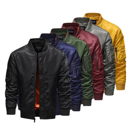 Herren leichte Nylon-Bomberjacke im Aviator-Utility-Stil mit Ärmeltasche Nord Taschen
