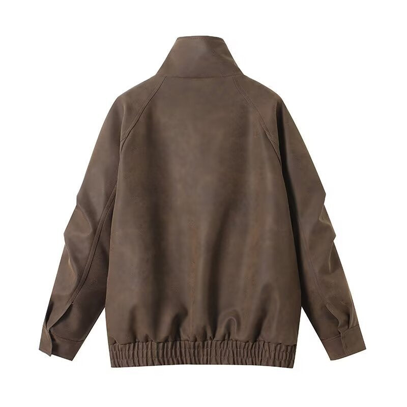 Herren Oversize Fieldjacke aus Veloursoptik mit hohem Kragen, Pattentaschen und elastischem Saum Nord Taschen