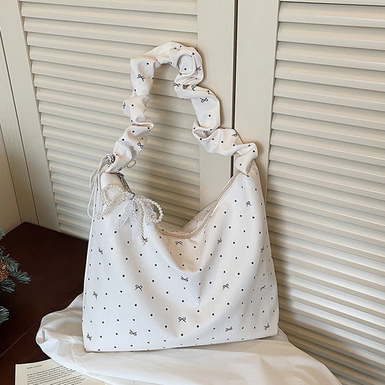 Damen Hobo-Tasche mit trendigem Punktedesign und geflochtenem Schulterriemen Nord Taschen