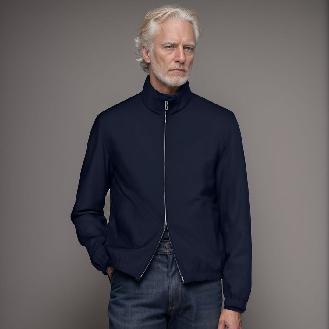 Herren Leichter Windbreaker mit Stehkragen und Zwei-Wege-Reißverschluss Nord Taschen