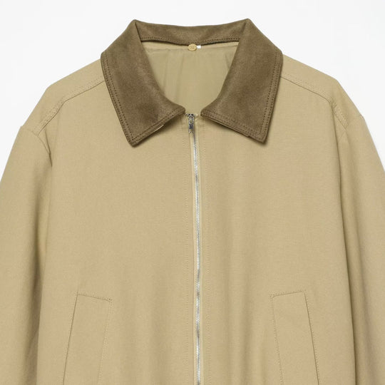Damen Boxy Field‑Blouson mit Velourskragen und elastischem Saum Nord Taschen
