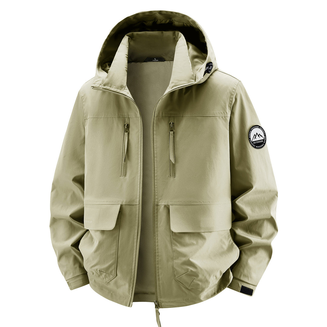 Herren Technische Kapuzen-Fieldjacke mit wasserabweisender Membran und Mehrfachtaschen Nord Taschen