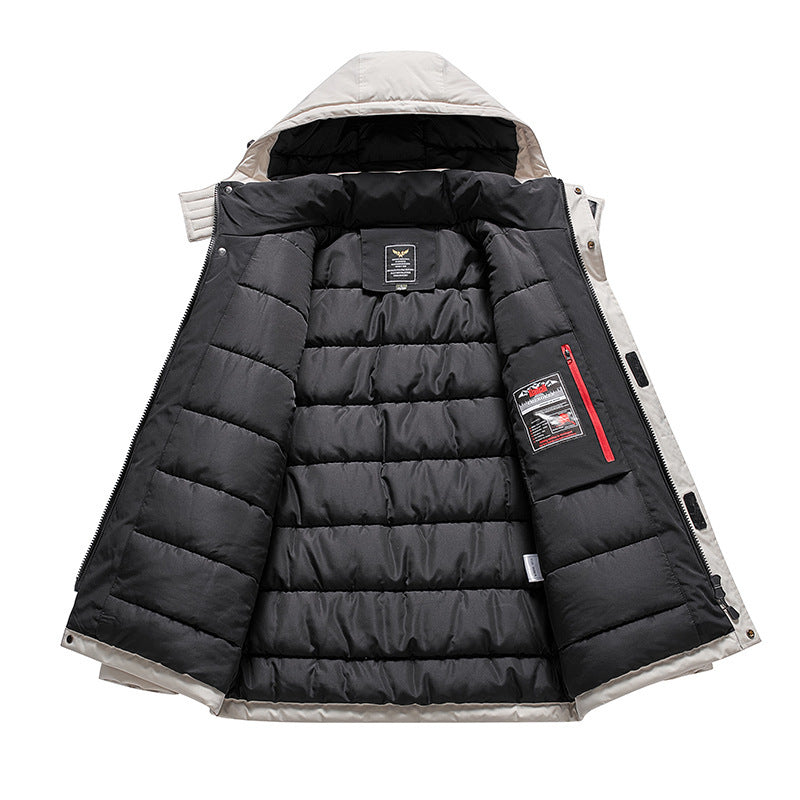Herren Isolierter Field-Parka mit Kapuze, Mehrfach-Utility-Taschen und winddichter Shell Nord Taschen