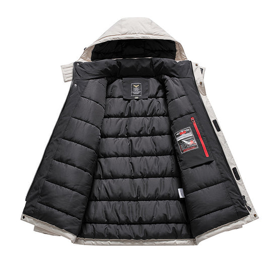Herren Isolierter Field-Parka mit Kapuze, Mehrfach-Utility-Taschen und winddichter Shell Nord Taschen
