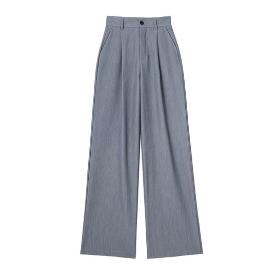 Damen Weite Highwaist-Bundfaltenhose mit Bügelfalte und seitlichen Eingrifftaschen Nord Taschen