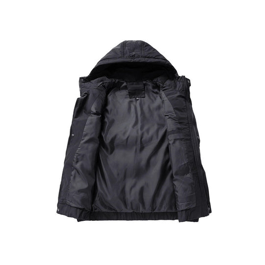 Herren Gesteppte Outdoor-Weste mit Kapuze, Cargo-Taschen und verstellbarem Saum Nord Taschen