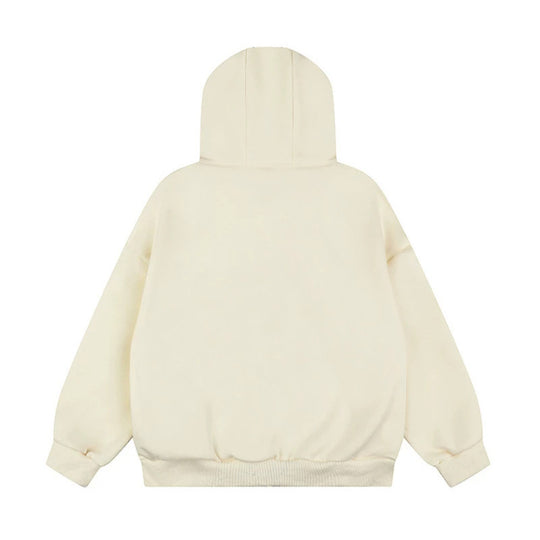 Damen Oversize Kapuzen-Zipjacke mit Nieten-Sternmotiv und hohem Kragen Nord Taschen