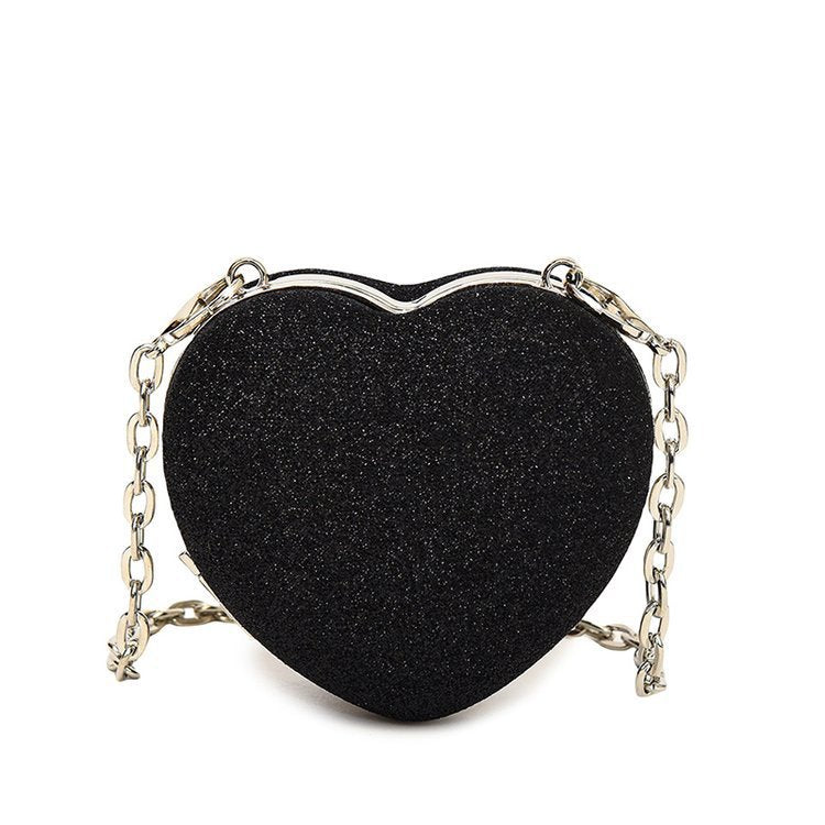 Damen Clutch im Herzen-Design mit eleganter Glitzer-Oberfläche Nord Taschen