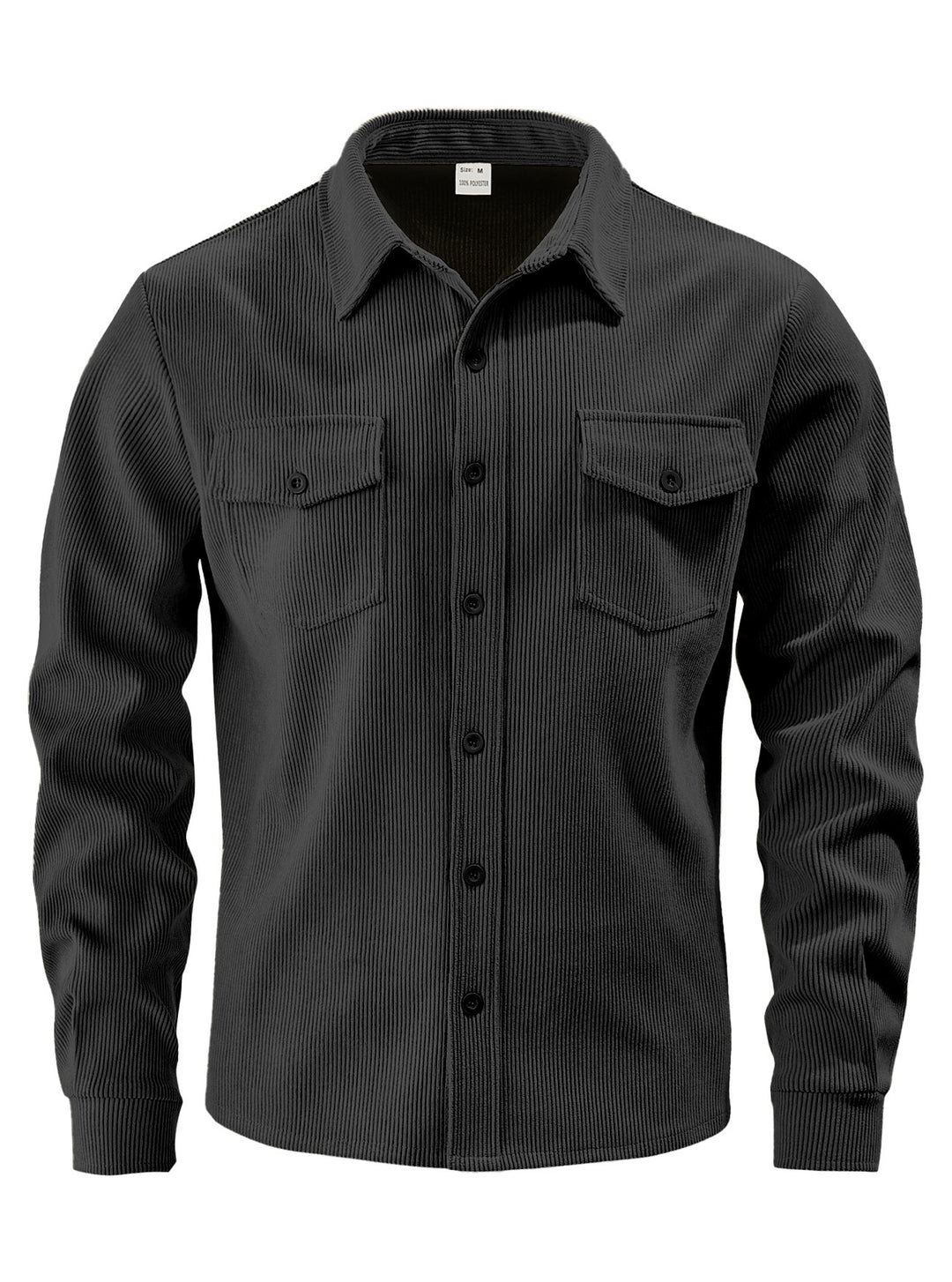 Herren Kordhemdjacke aus breitem Cord mit Pattentaschen und Hemdkragen Nord Taschen