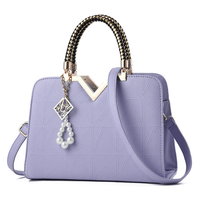 Damen Designer-Handtasche mit strukturiertem Geometrie-Muster und abnehmbarem Zubehör Nord Taschen