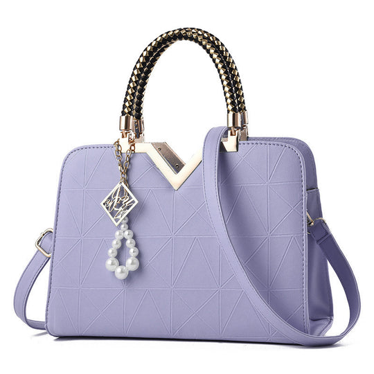 Damen Designer-Handtasche mit strukturiertem Geometrie-Muster und abnehmbarem Zubehör Nord Taschen