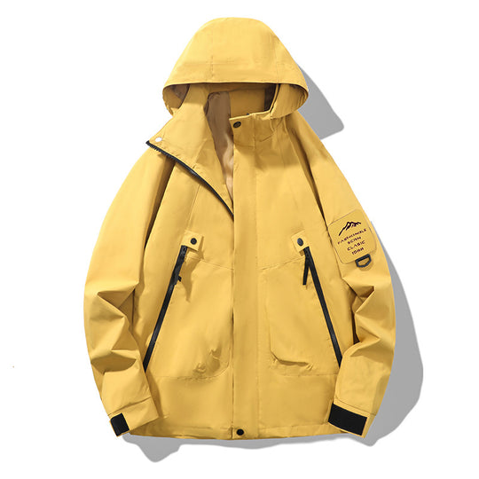 Herren Technische Kapuzen-Utility-Jacke mit verdeckter Frontblende, Reißverschluss-Taschen und Ärmeltasche Nord Taschen