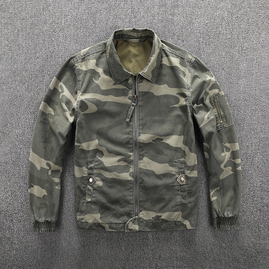 Herren Utility-Blouson im Camouflage-Muster mit Reißverschluss und Armzippertasche Nord Taschen