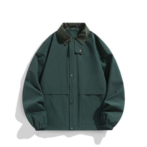 Herren Oversize-Utility-Jacke mit Cordkragen und Druckknopffront Nord Taschen