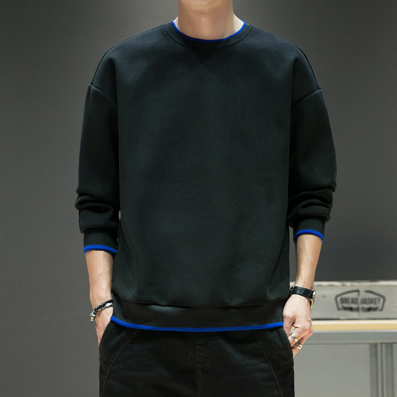 Herren Relaxed-Sweatshirt mit kontrastpaspelierten Bündchen und Clean-Rundhals Nord Taschen