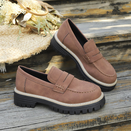 Damen Chunky-Lug-Loafer mit Penny-Riemen und profilierter Gummisohle Nord Taschen