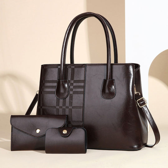 Damen elegante Tote-Handtasche mit abnehmbarer Clutch und Zusatzportemonnaie Nord Taschen