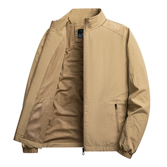 Herren Leichte windabweisende Fleecejacke mit Stehkragen und Reißverschlusstaschen Nord Taschen