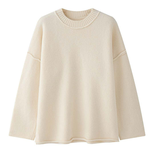 Damen Oversize-Feinstrickpullover mit kurzem Stehkragen und überschnittener Schulter Nord Taschen
