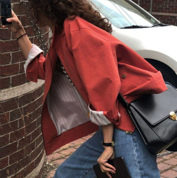 Damen Streetstyle Oversized Jacke Nord Taschen