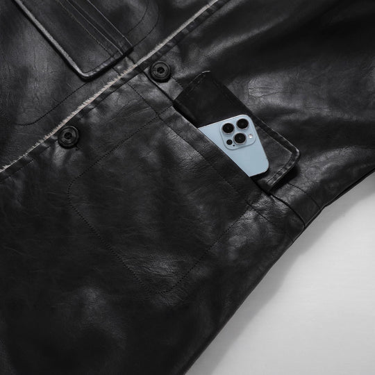 Herren Elegante Lederjacke mit Warmfutter Nord Taschen