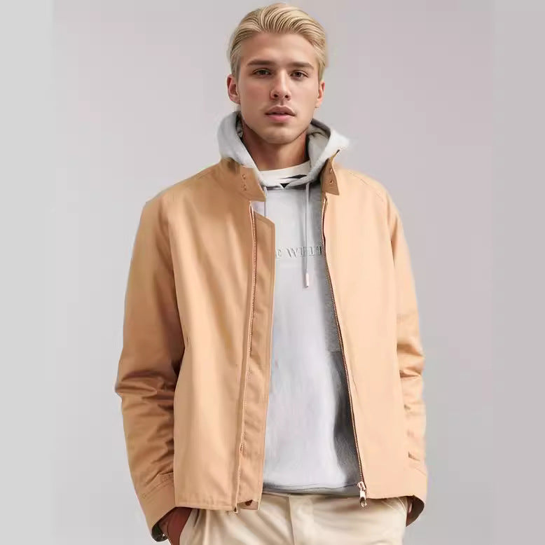 Herren Kurzjacke im Blousonstil mit Cordkragen und Metallreißverschluss Nord Taschen