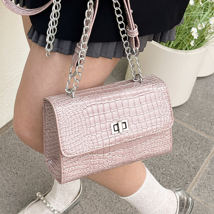 Damen Clutch-Tasche aus hochwertigem Kunstleder mit elegantem Kroko-Muster Nord Taschen