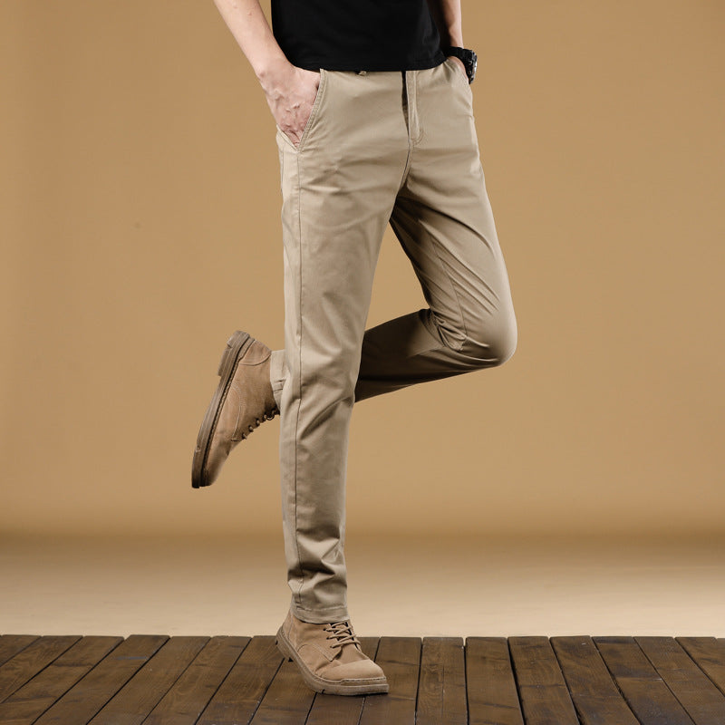 Herren Slim-Fit Baumwoll-Chinohose mit elastischem Bund und geradem Bein Nord Taschen