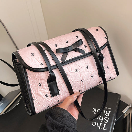 Damen Umhängetasche mit floralem Relief und elegantem Schleifenakzent Nord Taschen