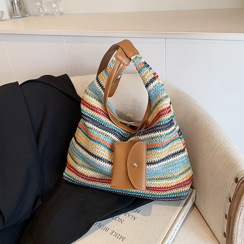 Nord Taschen | für Damen - Bunte Schultertasche aus Baumwolle mit praktischer Zusatztasche