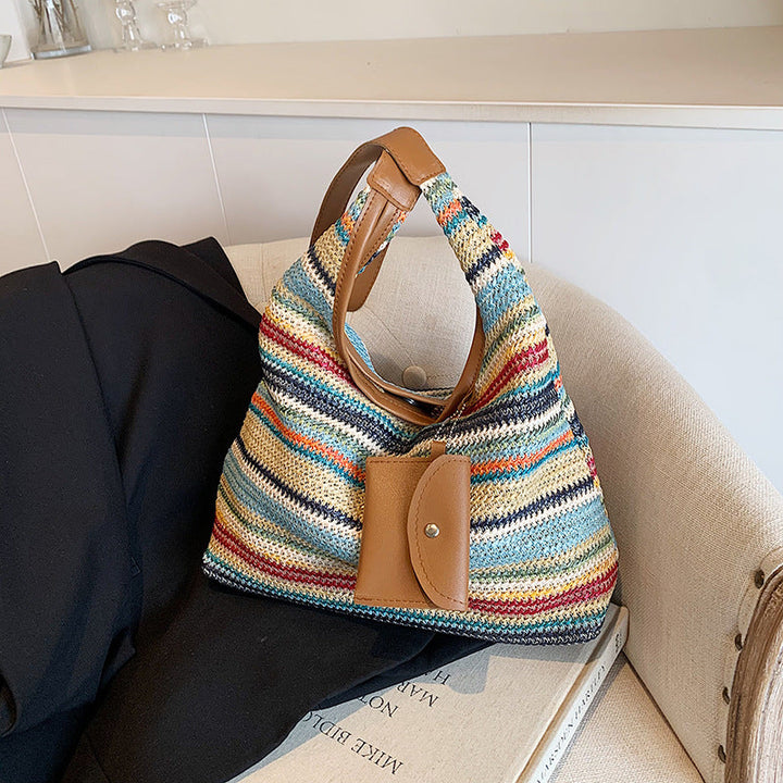 Nord Taschen | für Damen - Bunte Schultertasche aus Baumwolle mit praktischer Zusatztasche