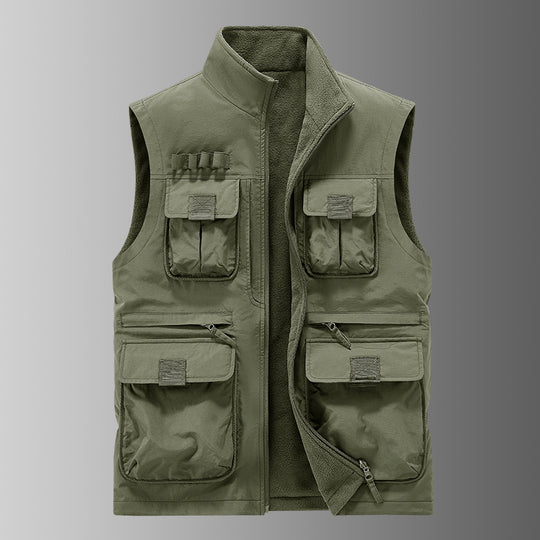 Herren Multifunktionale Utility‑Weste mit Fleecefutter & Mehrfach‑Taschen Nord Taschen