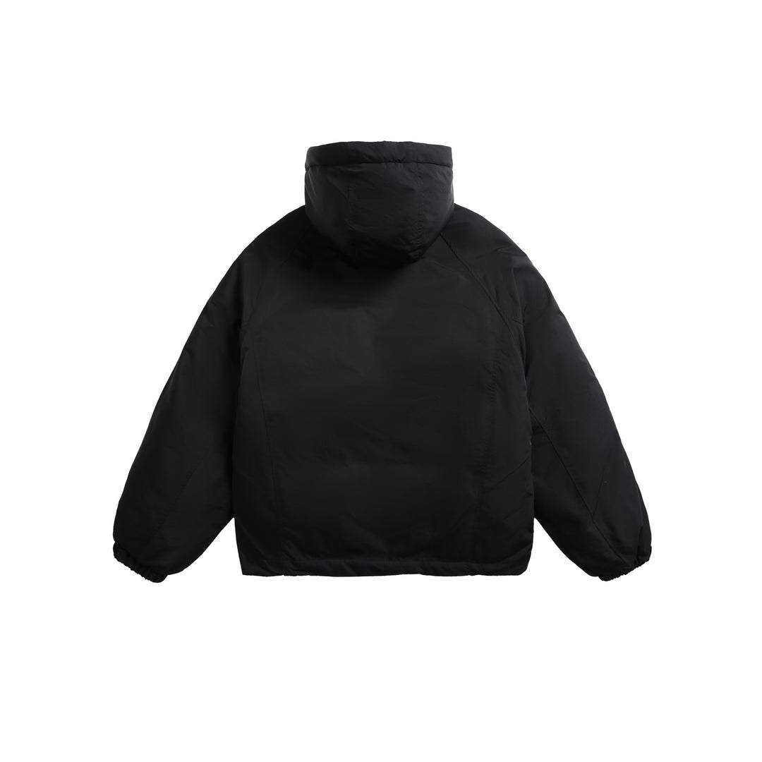 Unisex Kurz geschnittene wattierte Kapuzenjacke im Boxy‑Cut mit elastischem Saum Nord Taschen