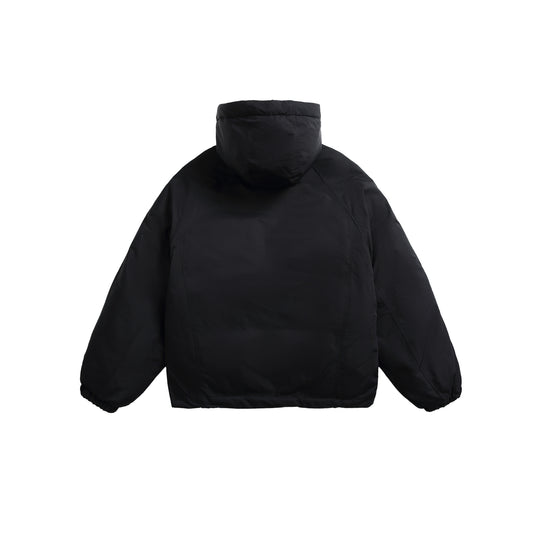 Unisex Kurz geschnittene wattierte Kapuzenjacke im Boxy‑Cut mit elastischem Saum Nord Taschen