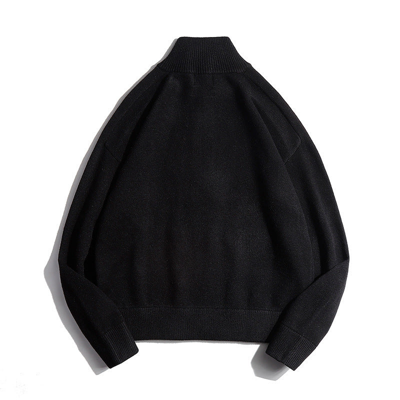 Herren Feinstrickpullover mit halbem Reißverschluss und Stehkragen Nord Taschen