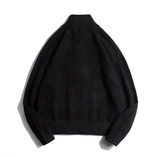 Herren Feinstrickpullover mit halbem Reißverschluss und Stehkragen Nord Taschen