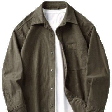 Herren Cord-Overshirt im Worker-Look mit Druckknopfleiste und aufgesetzter Brusttasche Nord Taschen