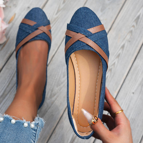 Damen Ballerinas mit eleganten Flecht-Details und hochwertiger Textiloberfläche Nord Taschen