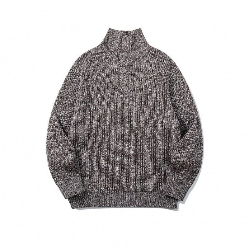 Unisex Grobgestrickter Halfzip-Pullover mit Stehkragen und markanter Rippenstruktur Nord Taschen